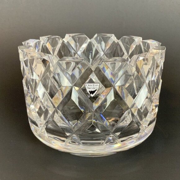 Orrefors Sofiero Medium Crystal Serving Bowl By Gunnar Cyrén - Picture 1 of 6